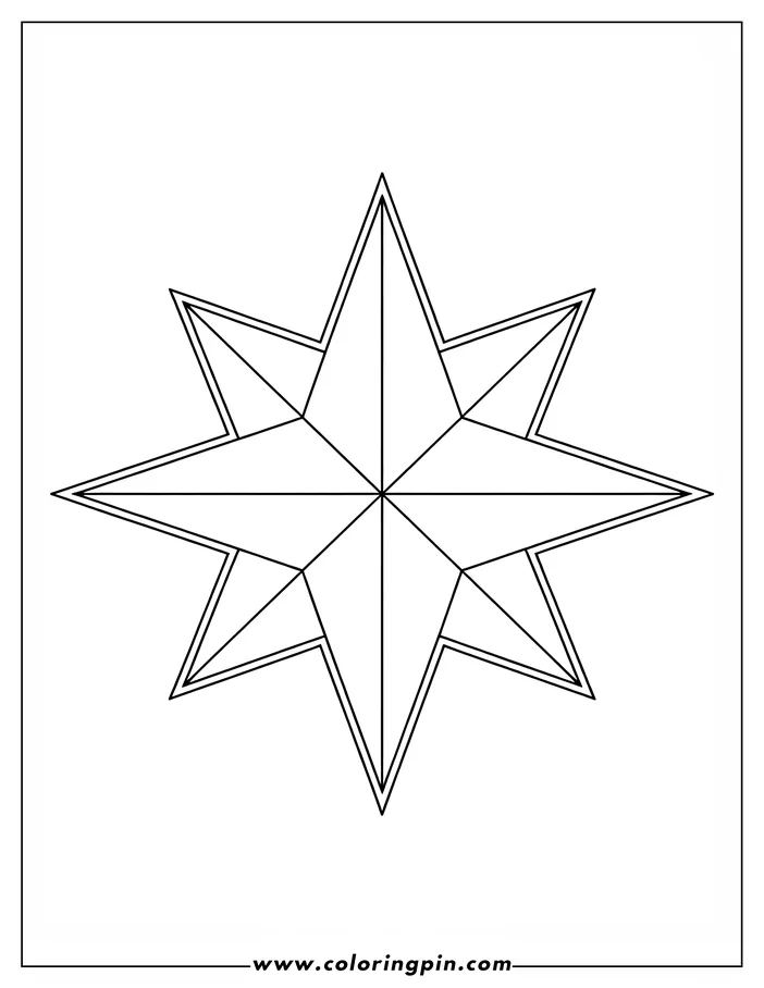 Outline of an eight-pointed star.