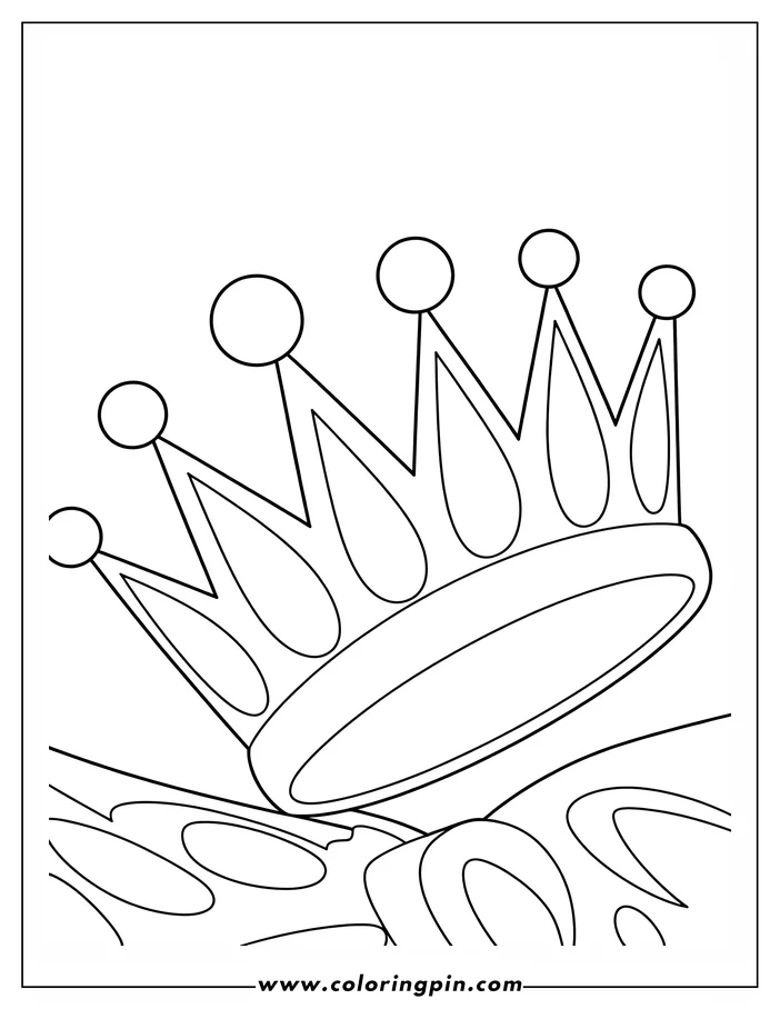 Line art of a simple crown with rounded points
