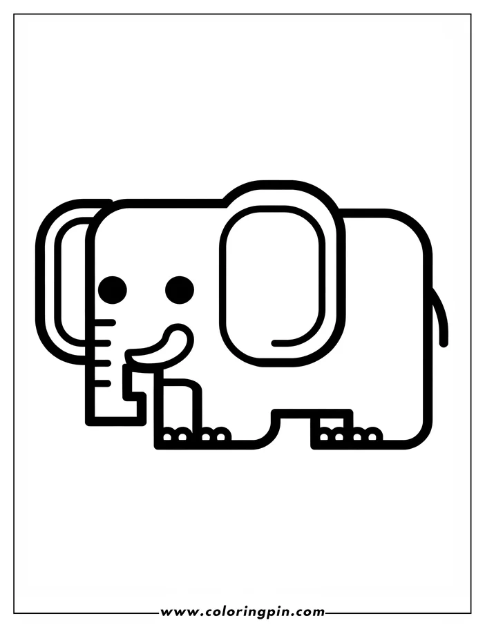 Outline of a simple cartoon elephant