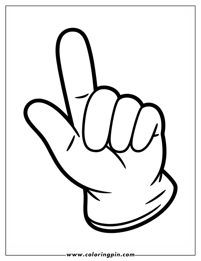 Cartoon hand with index finger pointing upwards.