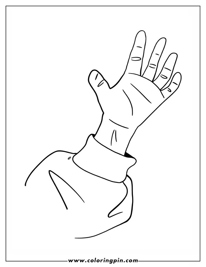 Line art of a hand waving