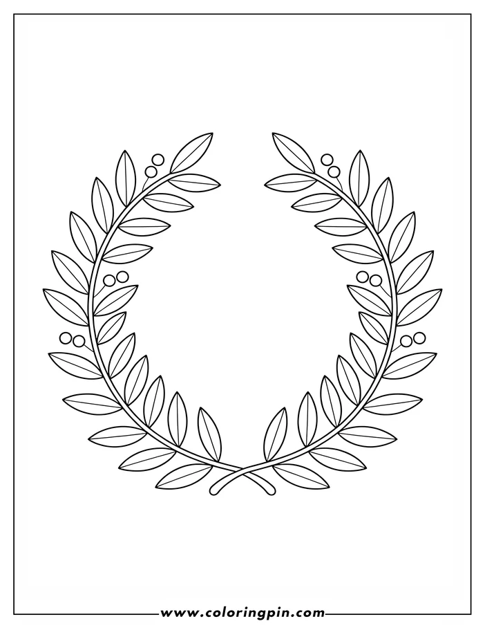 Outline of a laurel wreath with berries.