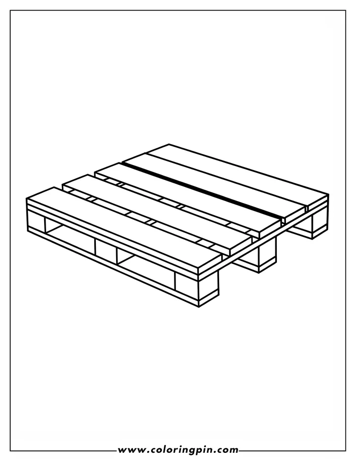 Line drawing of a wooden pallet, ready to be colored.