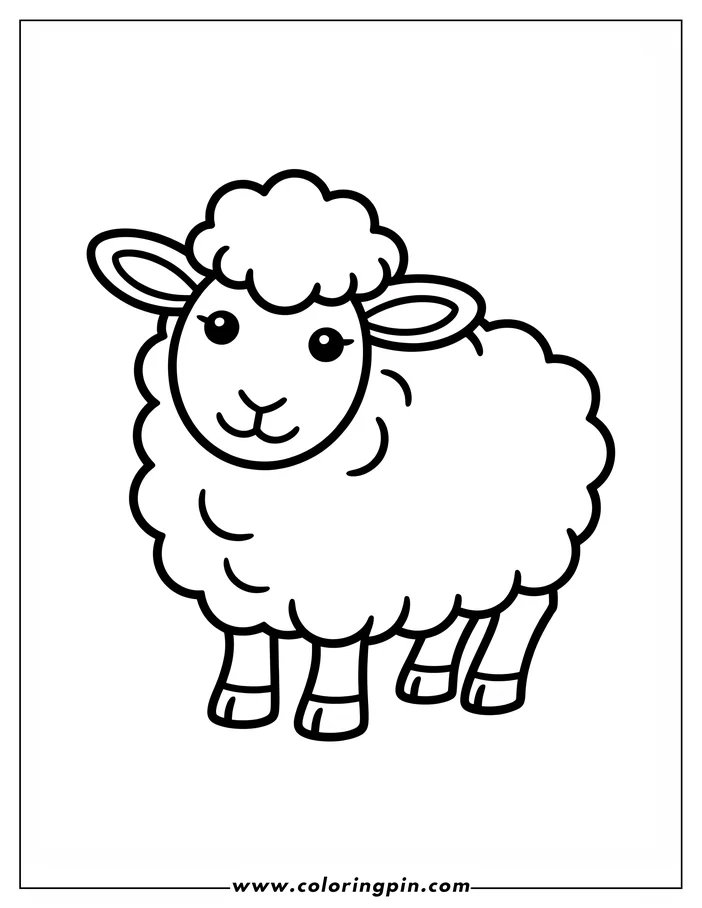 Simple outline of a cartoon sheep.