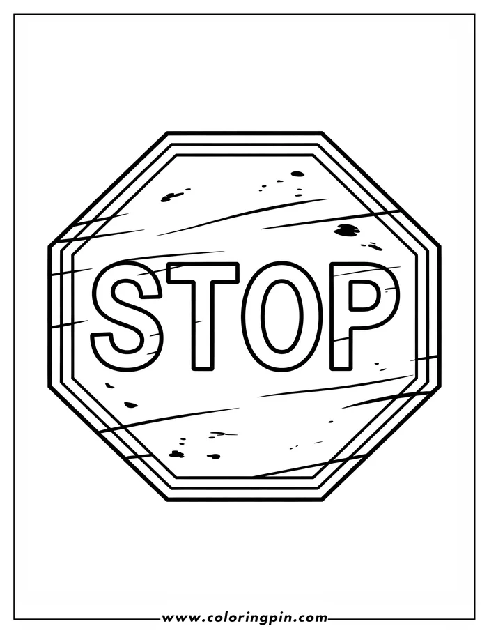 Line art of a stop sign.