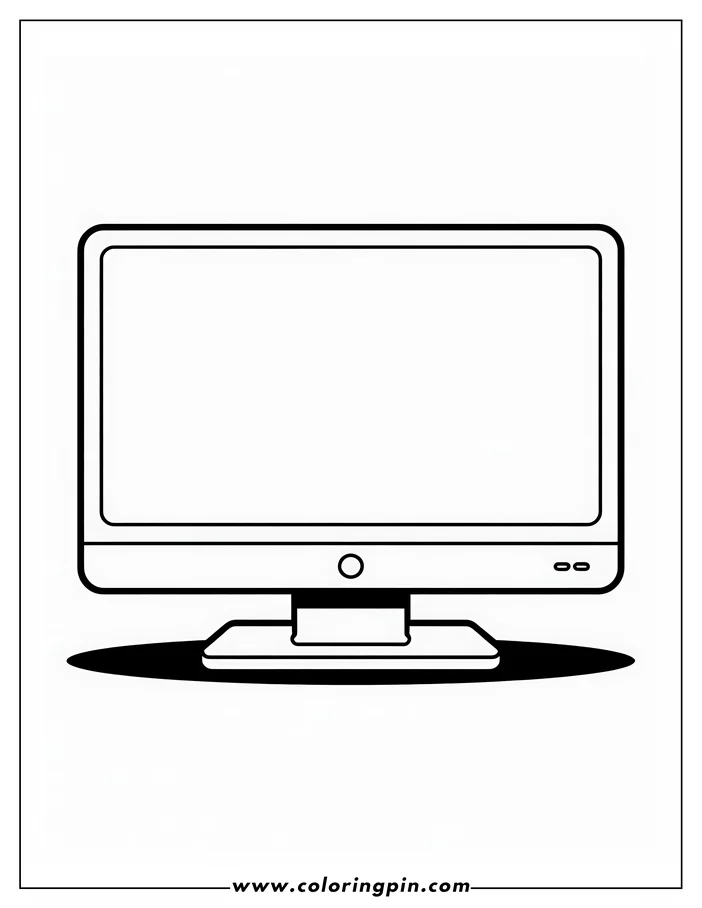 Simple outline of a computer monitor on a stand