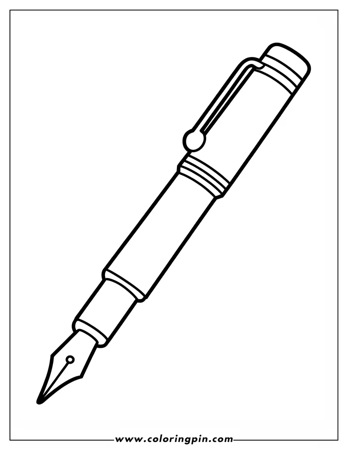 Line art of a fountain pen.