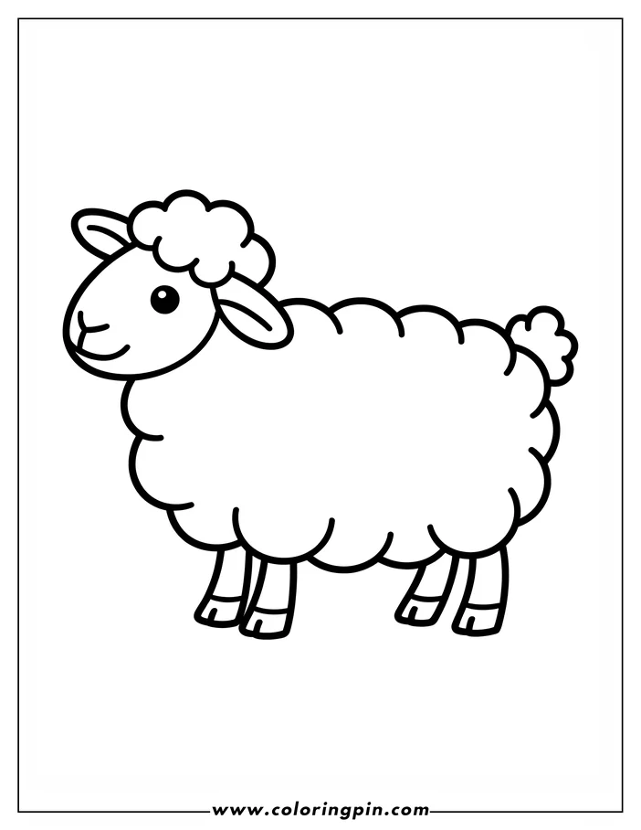 Outline of a cartoon sheep.