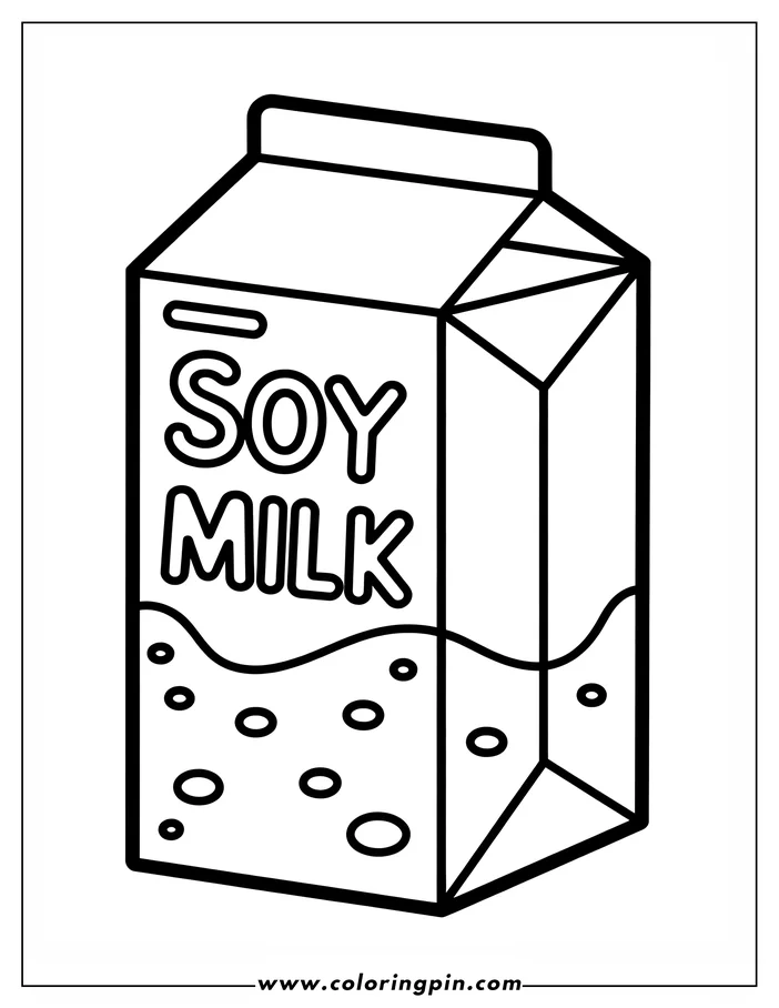 Line drawing of a soy milk carton